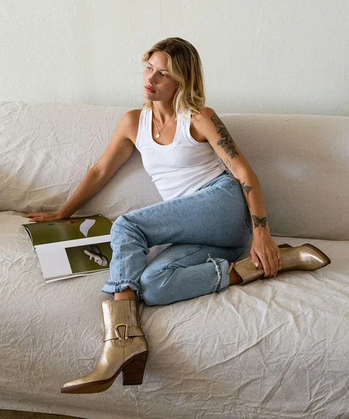 Boots and Booties Shop Dolce Vita Bounty Boots Rose Gold Distressed Leather Rose Gold Distressed Leather