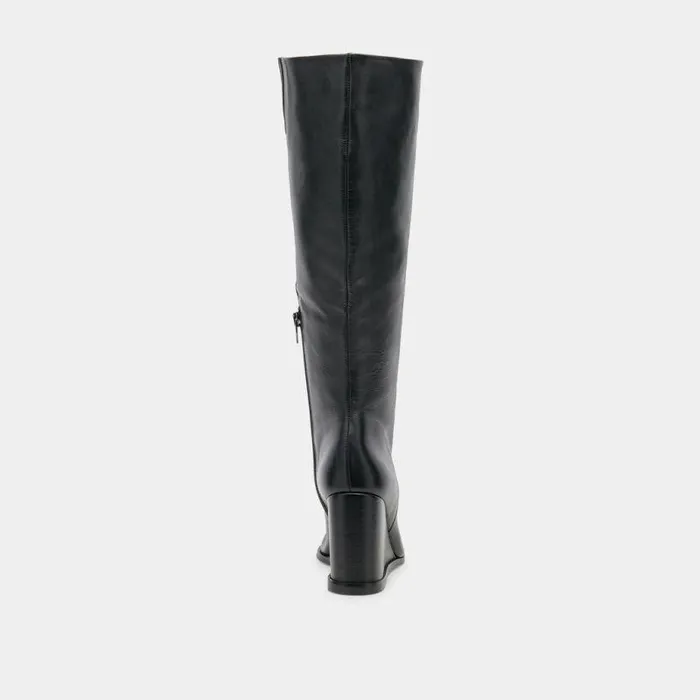 Boots and Booties Shop Dolce Vita Bruce Black Boots Black Leather Boots With Wedge Heel Black Leather