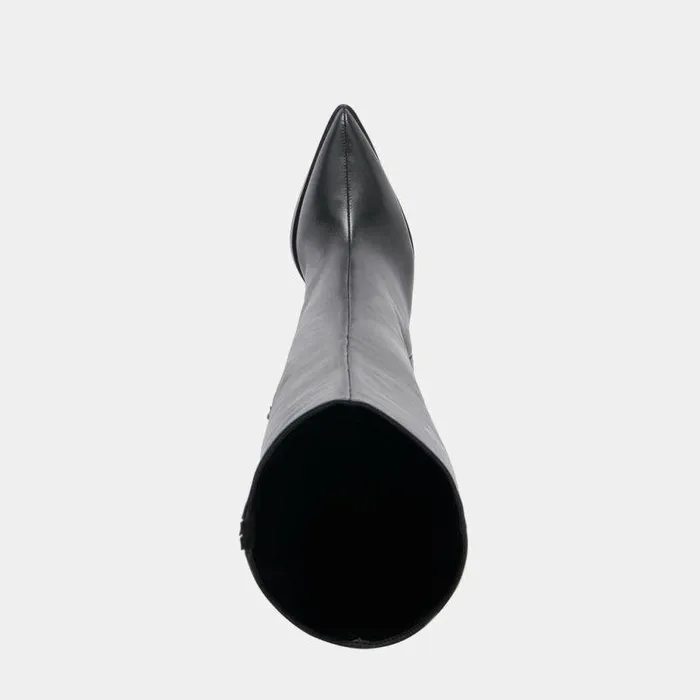 Boots and Booties Shop Dolce Vita Bruce Black Boots Black Leather Boots With Wedge Heel Black Leather