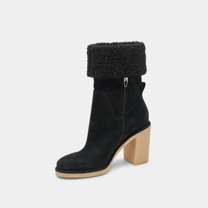 Boots and Booties Shop Dolce Vita Caddie Plush Boots Black Nubuck Black Nubuck