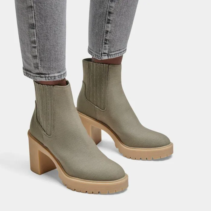 Boots and Booties Shop Dolce Vita Caster Booties Sage Canvas Sage Canvas