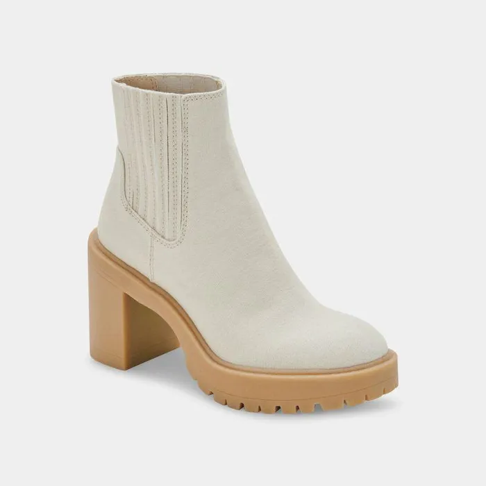 Boots and Booties Shop Dolce Vita Caster Booties Sandstone Canvas Sandstone Canvas
