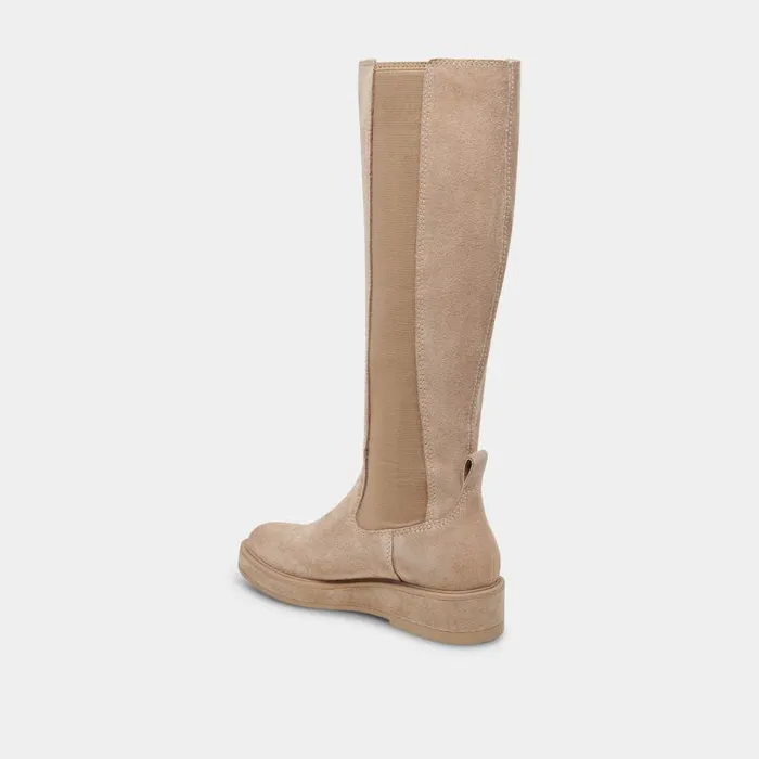 Boots and Booties Shop Dolce Vita Eamon H2o Almond Suede Wide Calf Boots Waterproof Almond Suede Boots Almond Suede