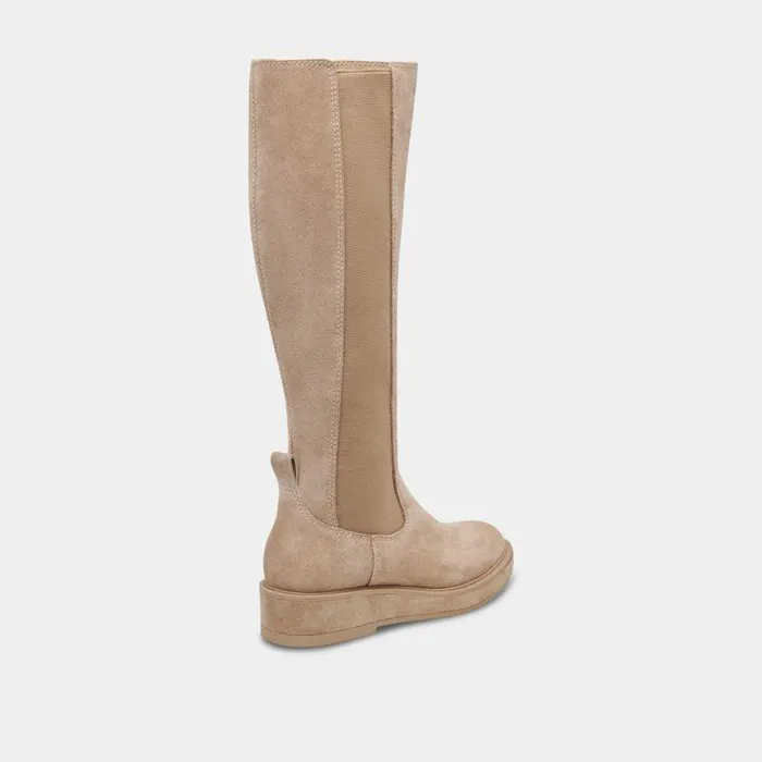 Boots and Booties Shop Dolce Vita Eamon H2o Almond Suede Wide Calf Boots Waterproof Almond Suede Boots Almond Suede