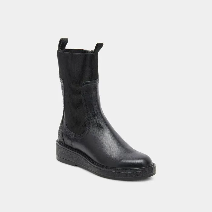 Boots and Booties Shop Dolce Vita Elyse H2o Wide Boots Black Leather Waterproof Wide Black Leather Boots Black Leather