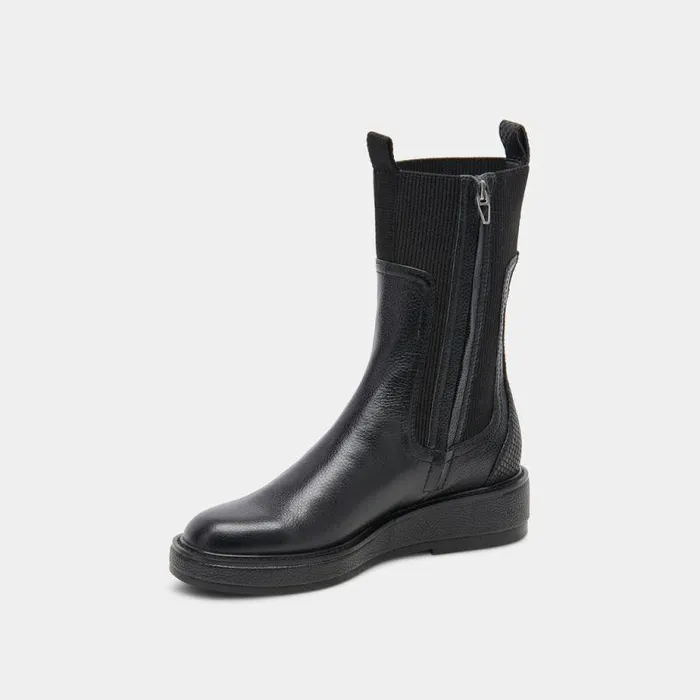 Boots and Booties Shop Dolce Vita Elyse H2o Wide Boots Black Leather Waterproof Wide Black Leather Boots Black Leather