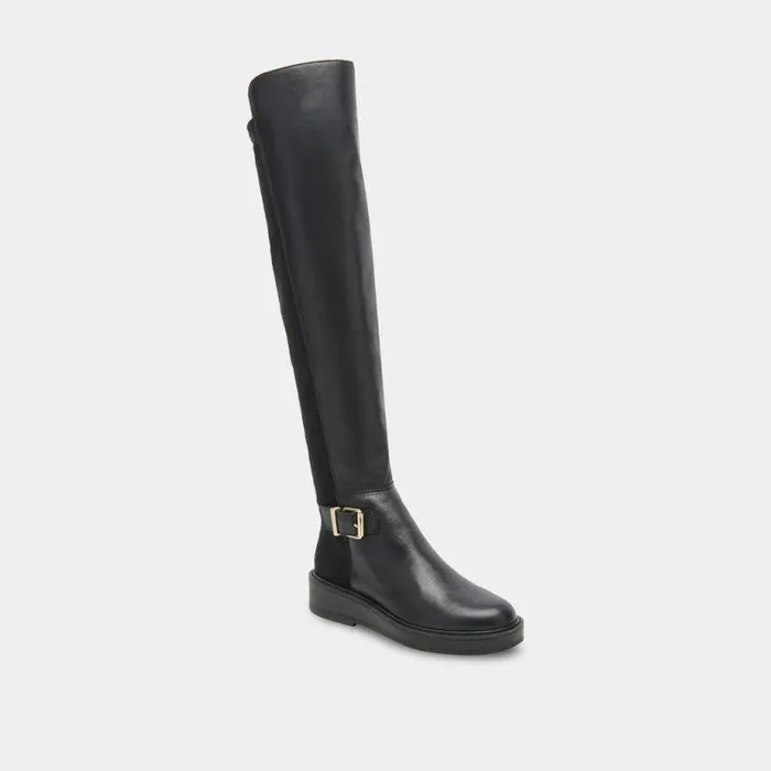 Boots and Booties Shop Dolce Vita Ember Boots Black Leather Black Leather Overtheknee Boots Black Leather