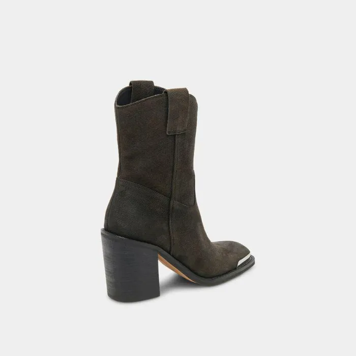 Boots and Booties Shop Dolce Vita Falon Boots Espresso Distressed Leather Western Espresso Leather Boots Espresso Distressed Leather