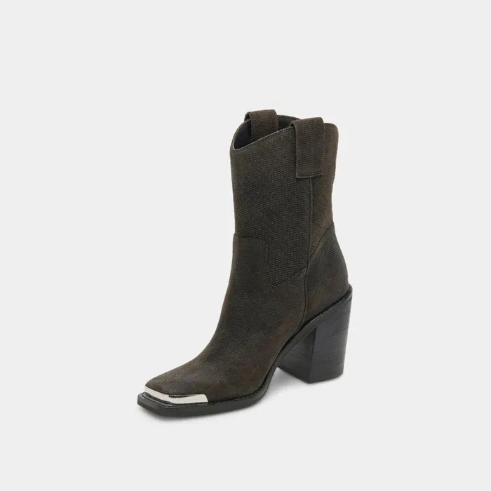 Boots and Booties Shop Dolce Vita Falon Boots Espresso Distressed Leather Western Espresso Leather Boots Espresso Distressed Leather