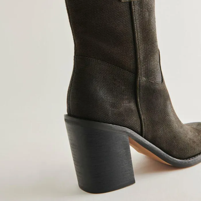 Boots and Booties Shop Dolce Vita Falon Boots Espresso Distressed Leather Western Espresso Leather Boots Espresso Distressed Leather