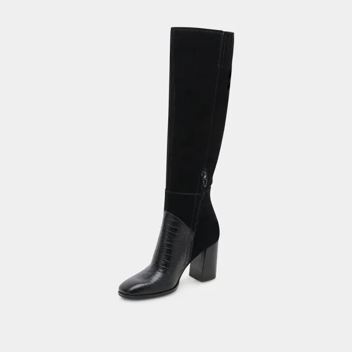 Boots and Booties Shop Dolce Vita Fynn Boots Black Multi Embossed Leather Black Multi Embossed Leather