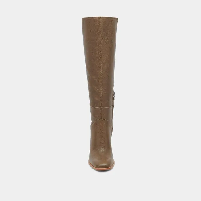 Boots and Booties Shop Dolce Vita Fynn Boots Dark Olive Leather Kneehigh Dark Olive Leather Boots Dark Olive Leather