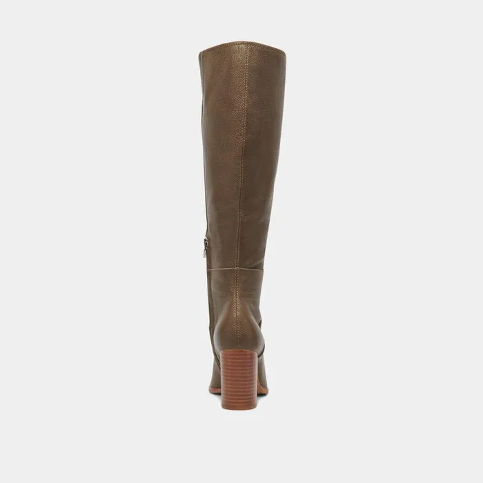 Boots and Booties Shop Dolce Vita Fynn Boots Dark Olive Leather Kneehigh Dark Olive Leather Boots Dark Olive Leather