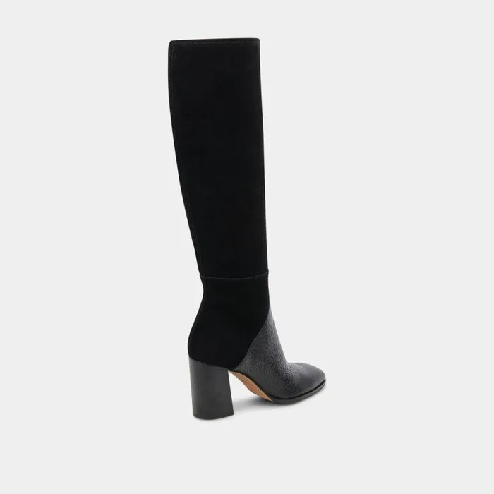 Boots and Booties Shop Dolce Vita Fynn Wide Calf Boots Black Multi Embossed Leather Kneehigh Boots Black Multi Embossed Leather