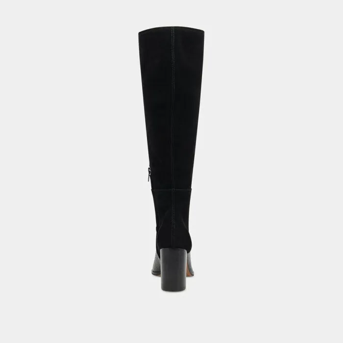 Boots and Booties Shop Dolce Vita Fynn Wide Calf Boots Black Multi Embossed Leather Kneehigh Boots Black Multi Embossed Leather