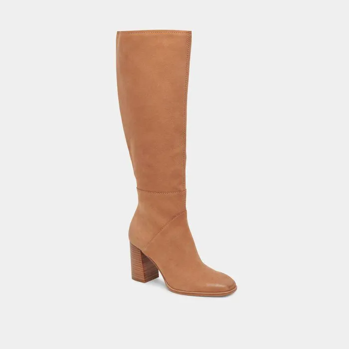 Boots and Booties Shop Dolce Vita Fynn Wide Calf Boots Brown Nubuck Brown Nubuck Kneehigh Boots Brown Nubuck