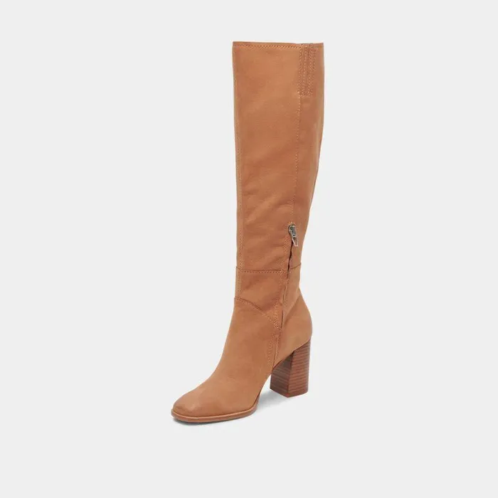 Boots and Booties Shop Dolce Vita Fynn Wide Calf Boots Brown Nubuck Brown Nubuck Kneehigh Boots Brown Nubuck