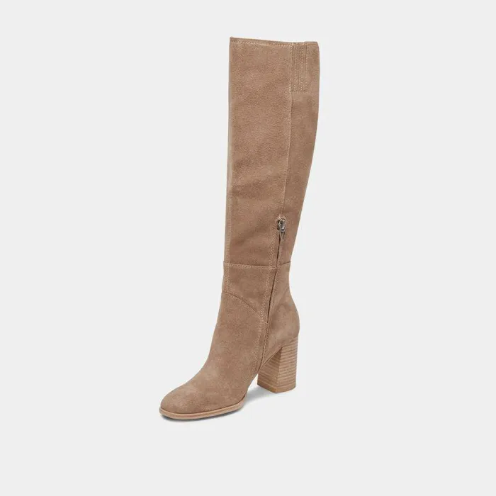 Boots and Booties Shop Dolce Vita Fynn Wide Calf Boots Truffle Suede Truffle Suede Kneehigh Boots Truffle Suede
