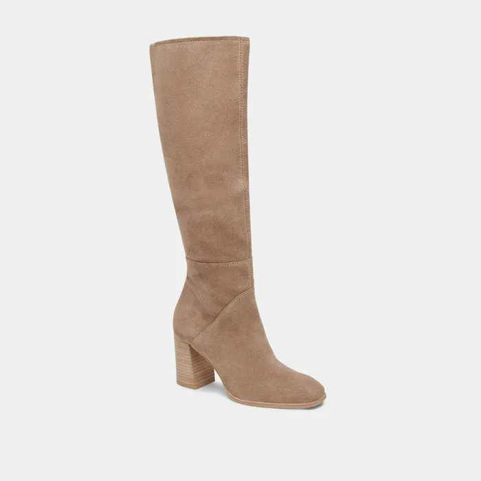 Boots and Booties Shop Dolce Vita Fynn Wide Calf Boots Truffle Suede Truffle Suede Kneehigh Boots Truffle Suede