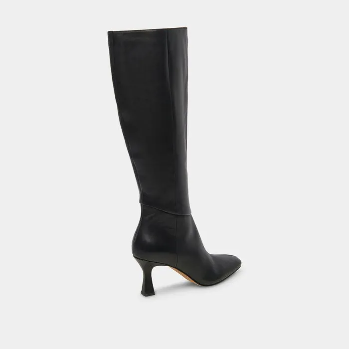 Boots and Booties Shop Dolce Vita Gyra Wide Calf Black Leather Boots Black Kneehigh Wide Calf Boots Black Leather