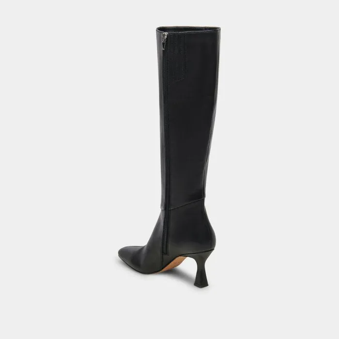 Boots and Booties Shop Dolce Vita Gyra Wide Calf Black Leather Boots Black Kneehigh Wide Calf Boots Black Leather