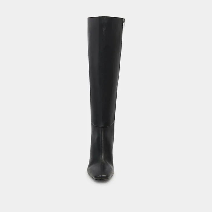 Boots and Booties Shop Dolce Vita Gyra Wide Calf Black Leather Boots Black Kneehigh Wide Calf Boots Black Leather