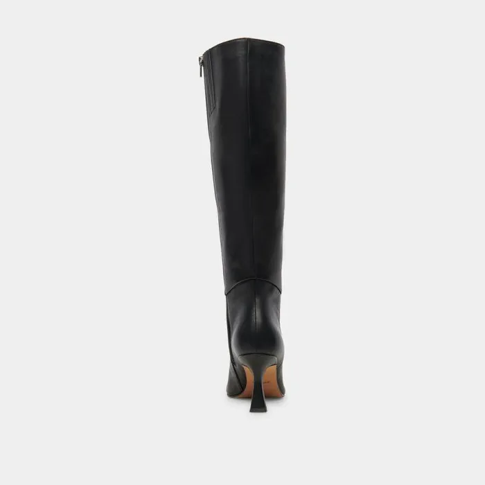 Boots and Booties Shop Dolce Vita Gyra Wide Calf Black Leather Boots Black Kneehigh Wide Calf Boots Black Leather
