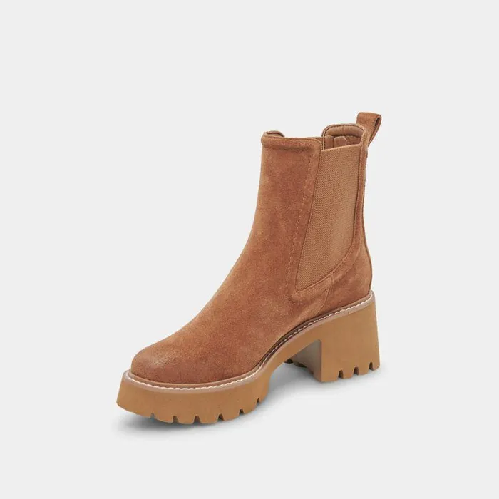 Boots and Booties Shop Dolce Vita Hawk H20 Booties Chestnut Suede Chestnut Suede
