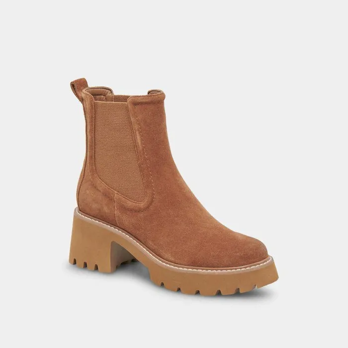 Boots and Booties Shop Dolce Vita Hawk H20 Booties Chestnut Suede Chestnut Suede