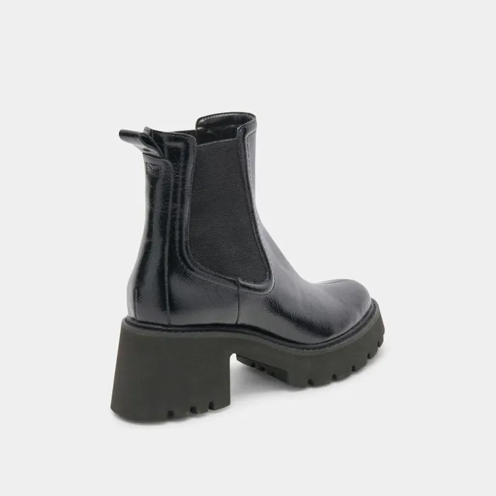 Boots and Booties Shop Dolce Vita Hawk H20 Wide Booties Midnight Crinkle Patent Midnight Crinkle Patent