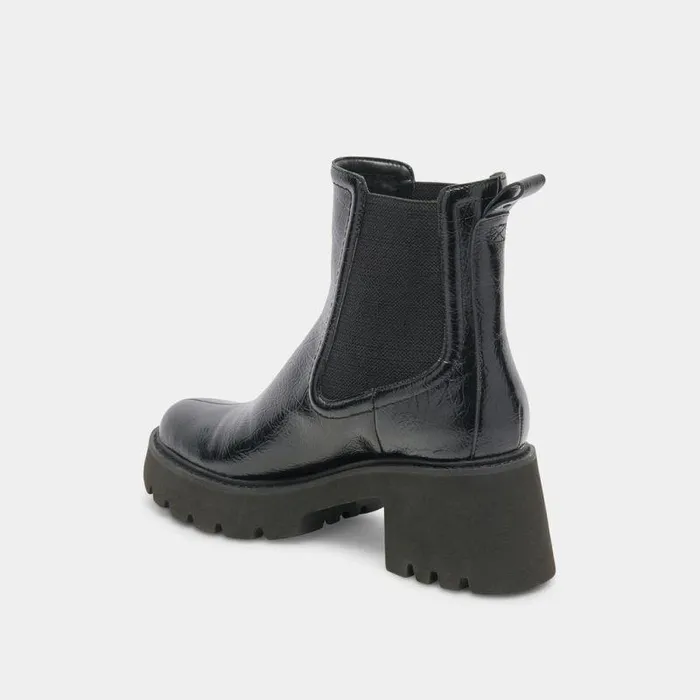 Boots and Booties Shop Dolce Vita Hawk H20 Wide Booties Midnight Crinkle Patent Midnight Crinkle Patent