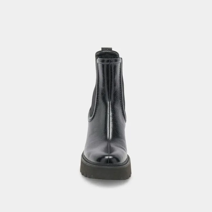Boots and Booties Shop Dolce Vita Hawk H20 Wide Booties Midnight Crinkle Patent Midnight Crinkle Patent