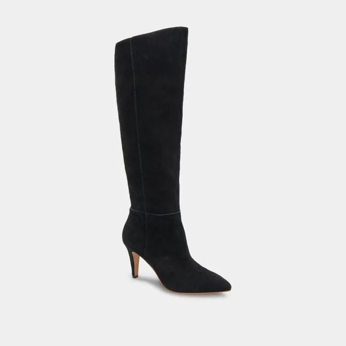 Boots and Booties Shop Dolce Vita Haze Wide Calf Boots Onyx Suede Women039s Tall Wide Calf Boots Onyx Suede
