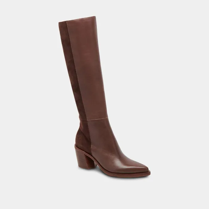 Boots and Booties Shop Dolce Vita Kristy Boots Chocolate Leather Women039s Luxe Kneehigh Boots Chocolate Leather