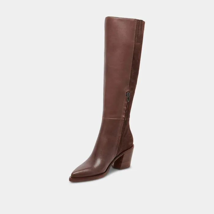 Boots and Booties Shop Dolce Vita Kristy Boots Chocolate Leather Women039s Luxe Kneehigh Boots Chocolate Leather