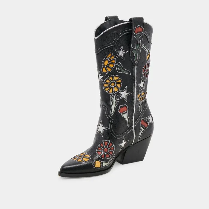 Boots and Booties Shop Dolce Vita Lassie Boots Black Multi Leather Black Multi Leather
