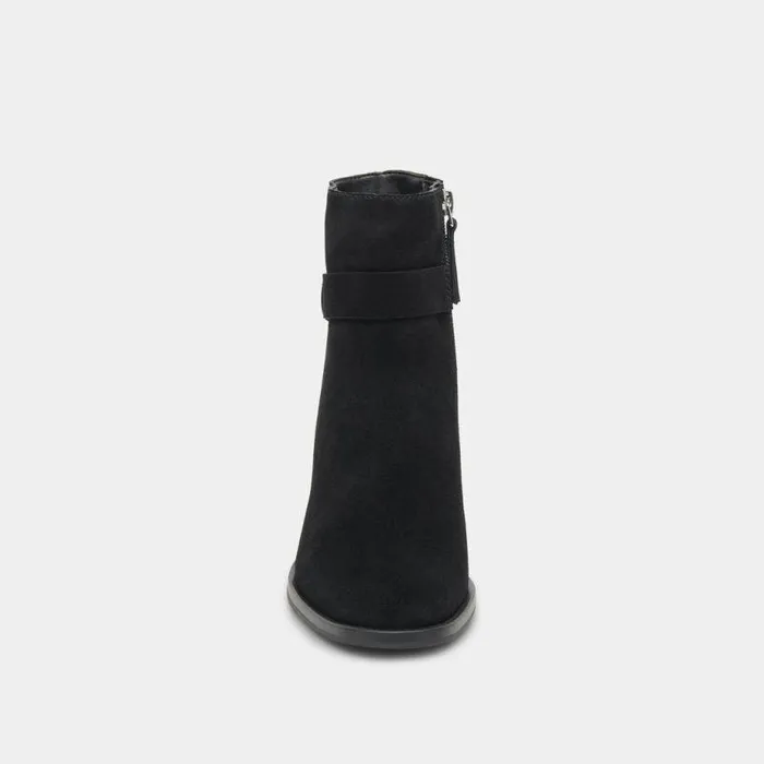Boots and Booties Shop Dolce Vita Leland Booties Onyx Suede Onyx Suede Block Heel Booties Onyx Suede