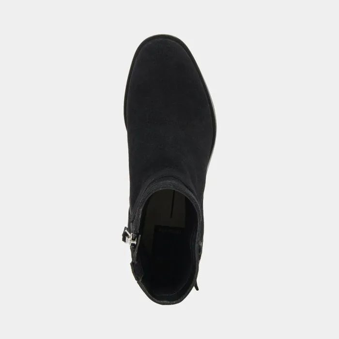 Boots and Booties Shop Dolce Vita Leland Booties Onyx Suede Onyx Suede Block Heel Booties Onyx Suede