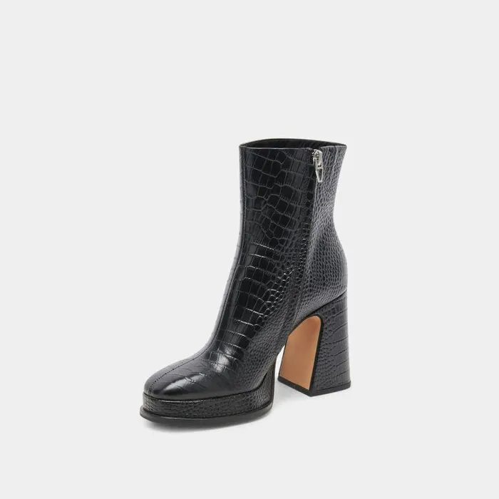 Boots and Booties Shop Dolce Vita Lochly Boots Noir Embossed Leather Noir Embossed Leather