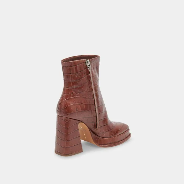 Boots and Booties Shop Dolce Vita Lochly Boots Walnut Embossed Leather Walnut Embossed Leather