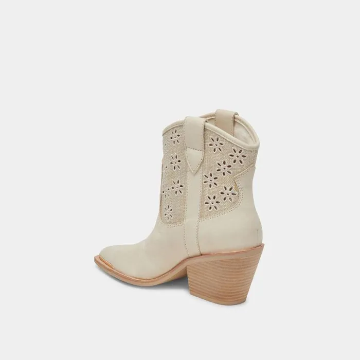 Boots and Booties Shop Dolce Vita Nashe Booties Oatmeal Floral Eyelet Oatmeal Floral Eyelet
