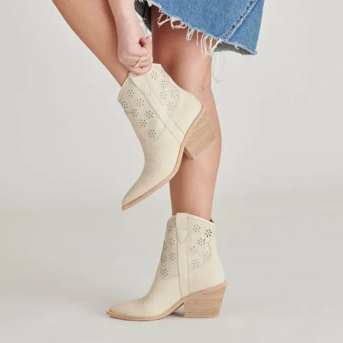 Boots and Booties Shop Dolce Vita Nashe Booties Oatmeal Floral Eyelet Oatmeal Floral Eyelet