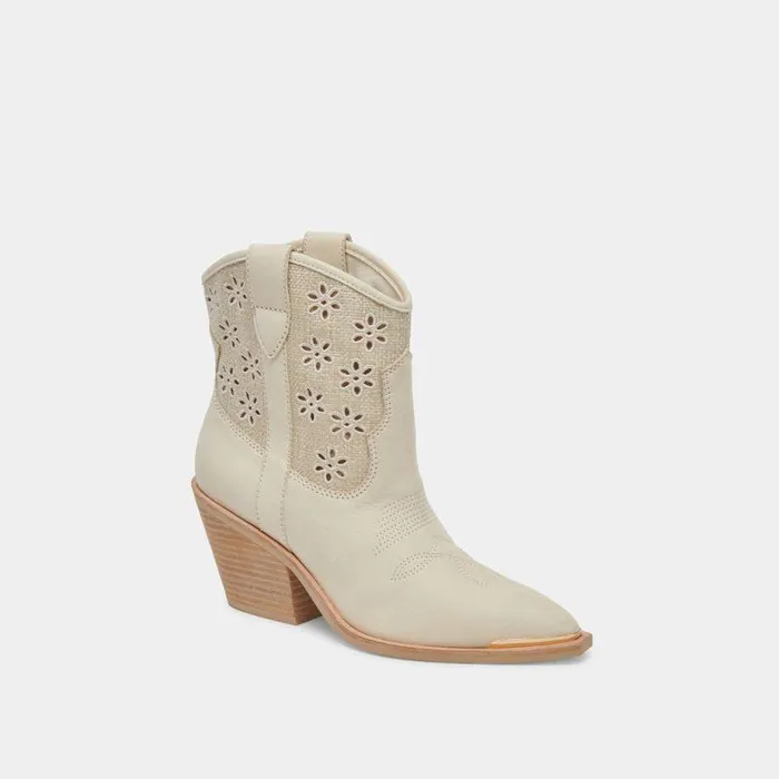Boots and Booties Shop Dolce Vita Nashe Booties Oatmeal Floral Eyelet Oatmeal Floral Eyelet