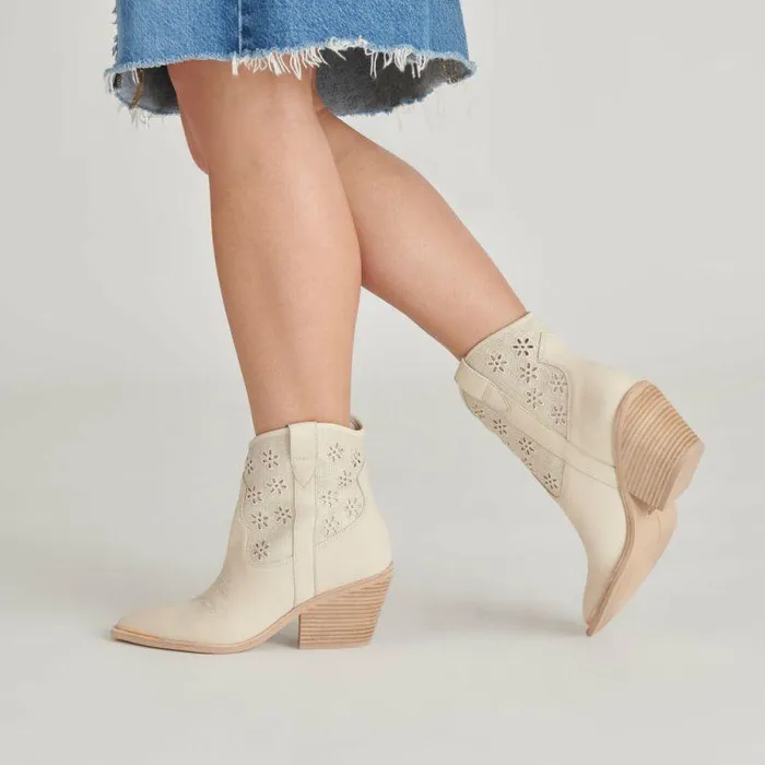 Boots and Booties Shop Dolce Vita Nashe Booties Oatmeal Floral Eyelet Oatmeal Floral Eyelet