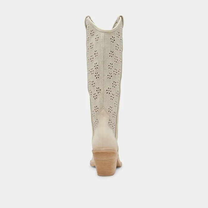 Boots and Booties Shop Dolce Vita Navene Boots Oatmeal Floral Eyelet Oatmeal Floral Eyelet