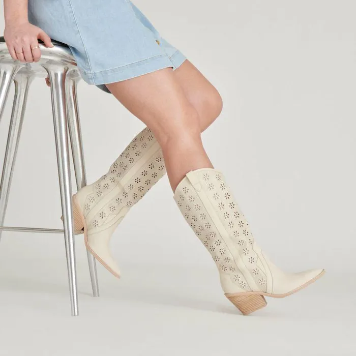 Boots and Booties Shop Dolce Vita Navene Boots Oatmeal Floral Eyelet Oatmeal Floral Eyelet