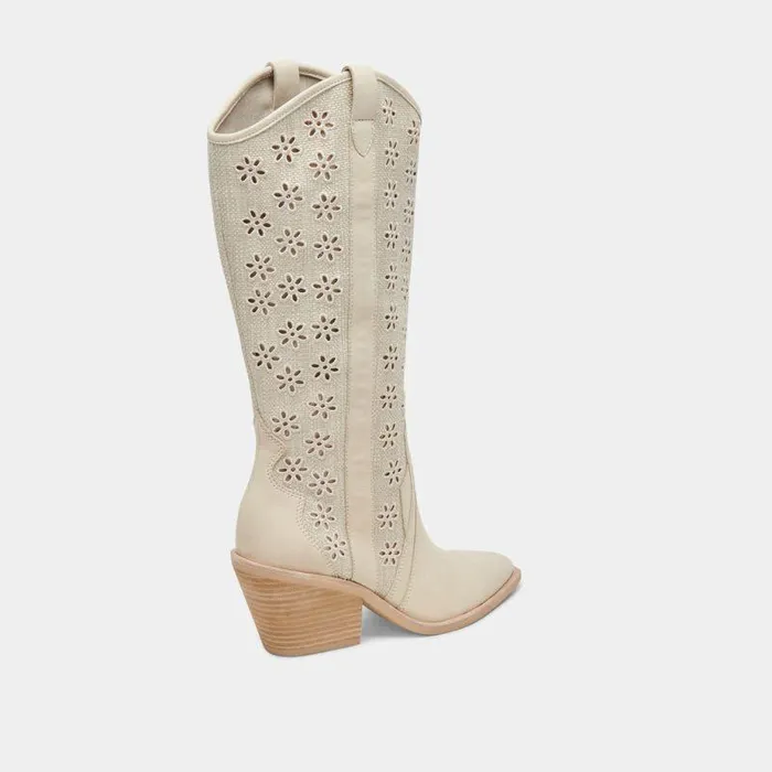 Boots and Booties Shop Dolce Vita Navene Boots Oatmeal Floral Eyelet Oatmeal Floral Eyelet