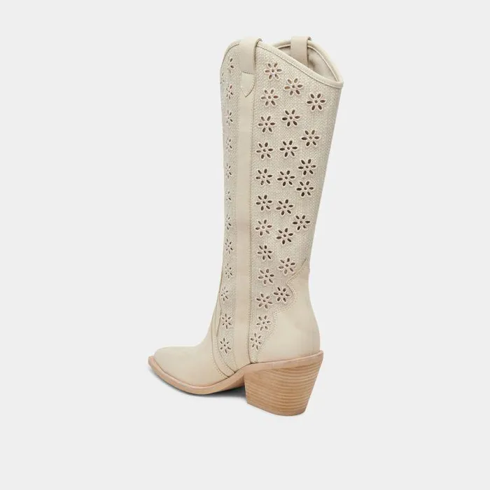 Boots and Booties Shop Dolce Vita Navene Boots Oatmeal Floral Eyelet Oatmeal Floral Eyelet