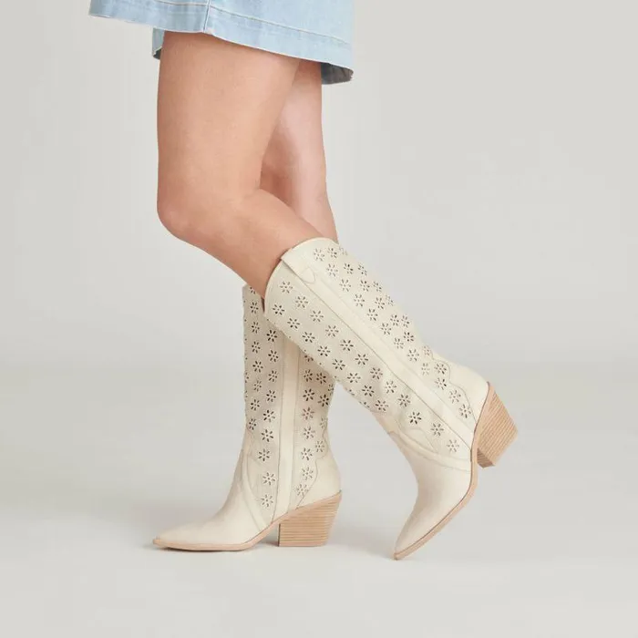 Boots and Booties Shop Dolce Vita Navene Boots Oatmeal Floral Eyelet Oatmeal Floral Eyelet