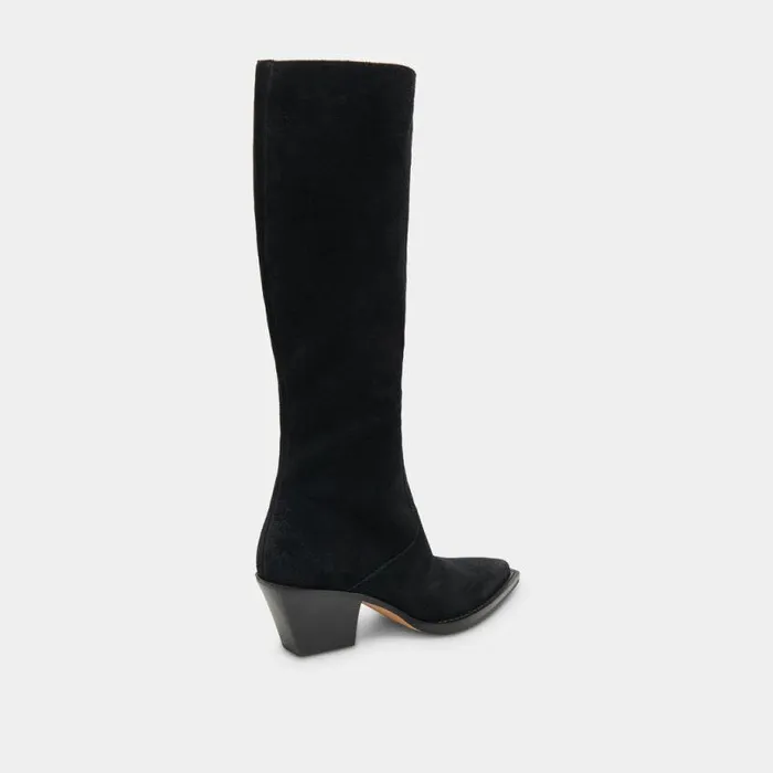 Boots and Booties Shop Dolce Vita Raj Wide Calf Boots Onyx Suede Women039s Onyx Suede Kneehigh Boots Onyx Suede